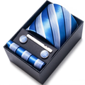 Coffret Cravate Homme Bleu Royal Rayé