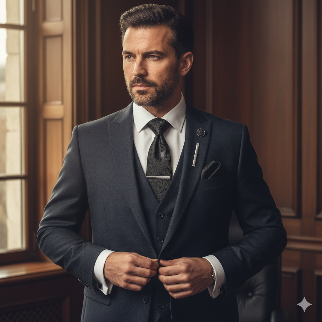 Coffret Cravate Noir à Motif