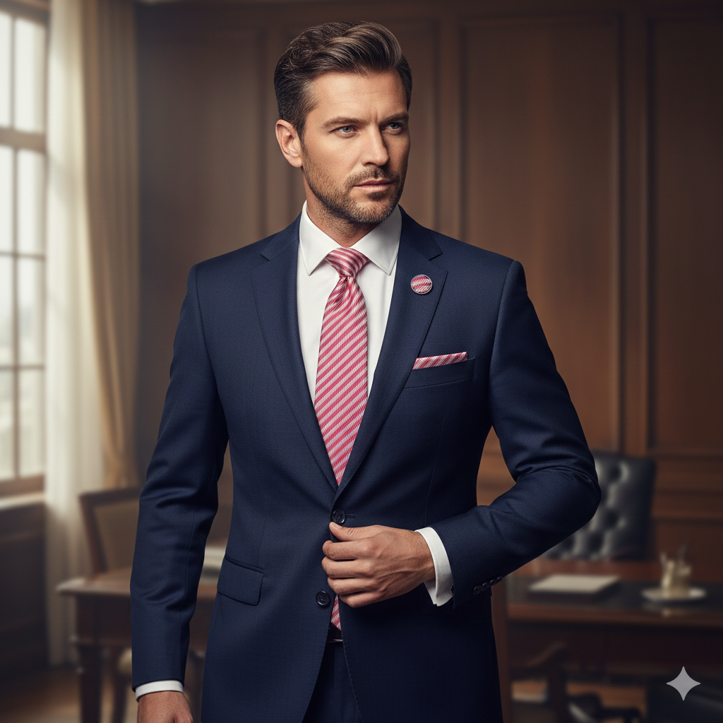 Coffret Cravate Rouge Rayures Blanches