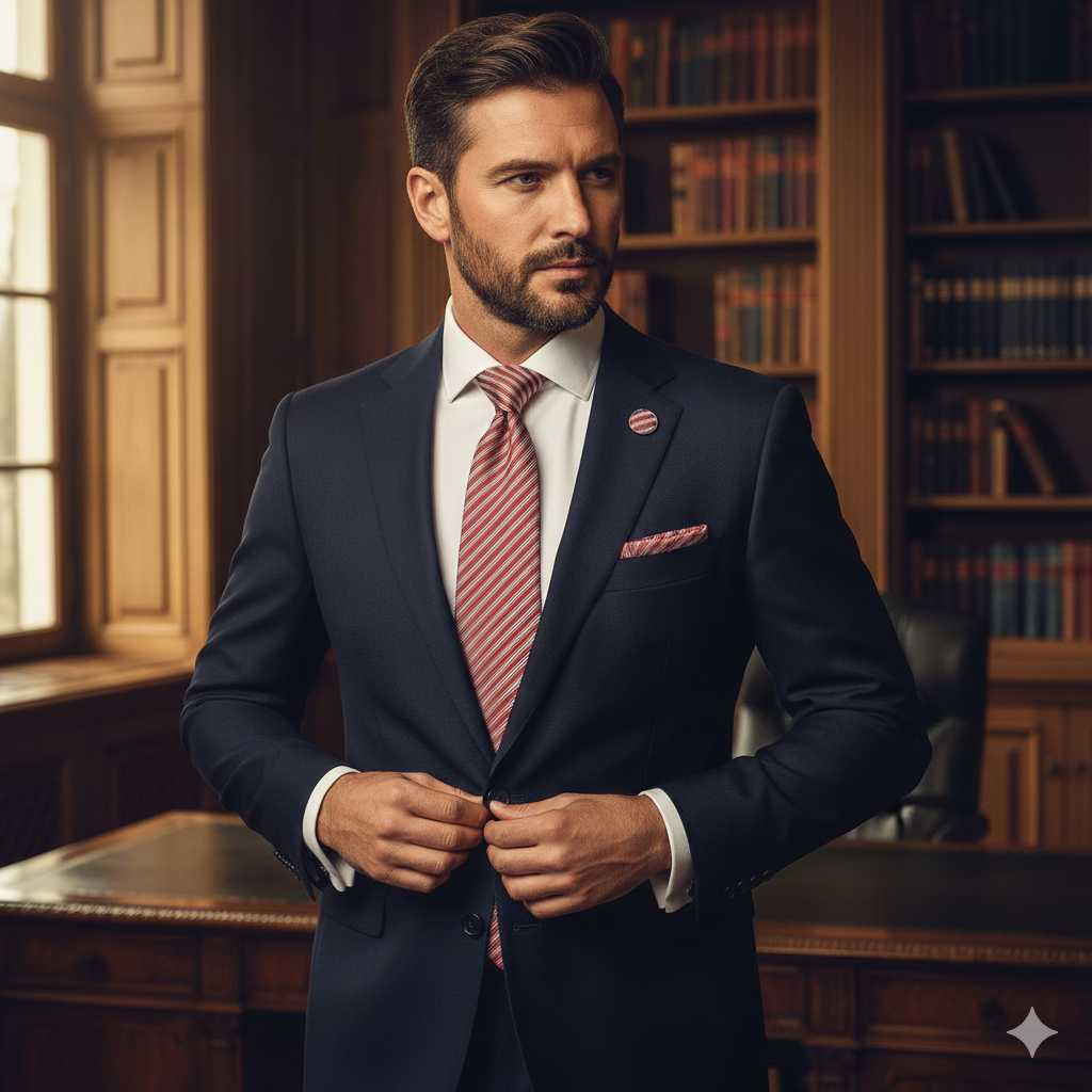 Coffret Cravate Rouge Rayée Blanc