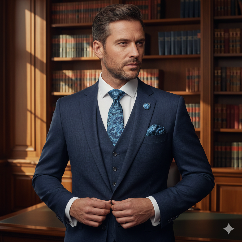 Coffret Cravate Bleu Turquoise Paisley