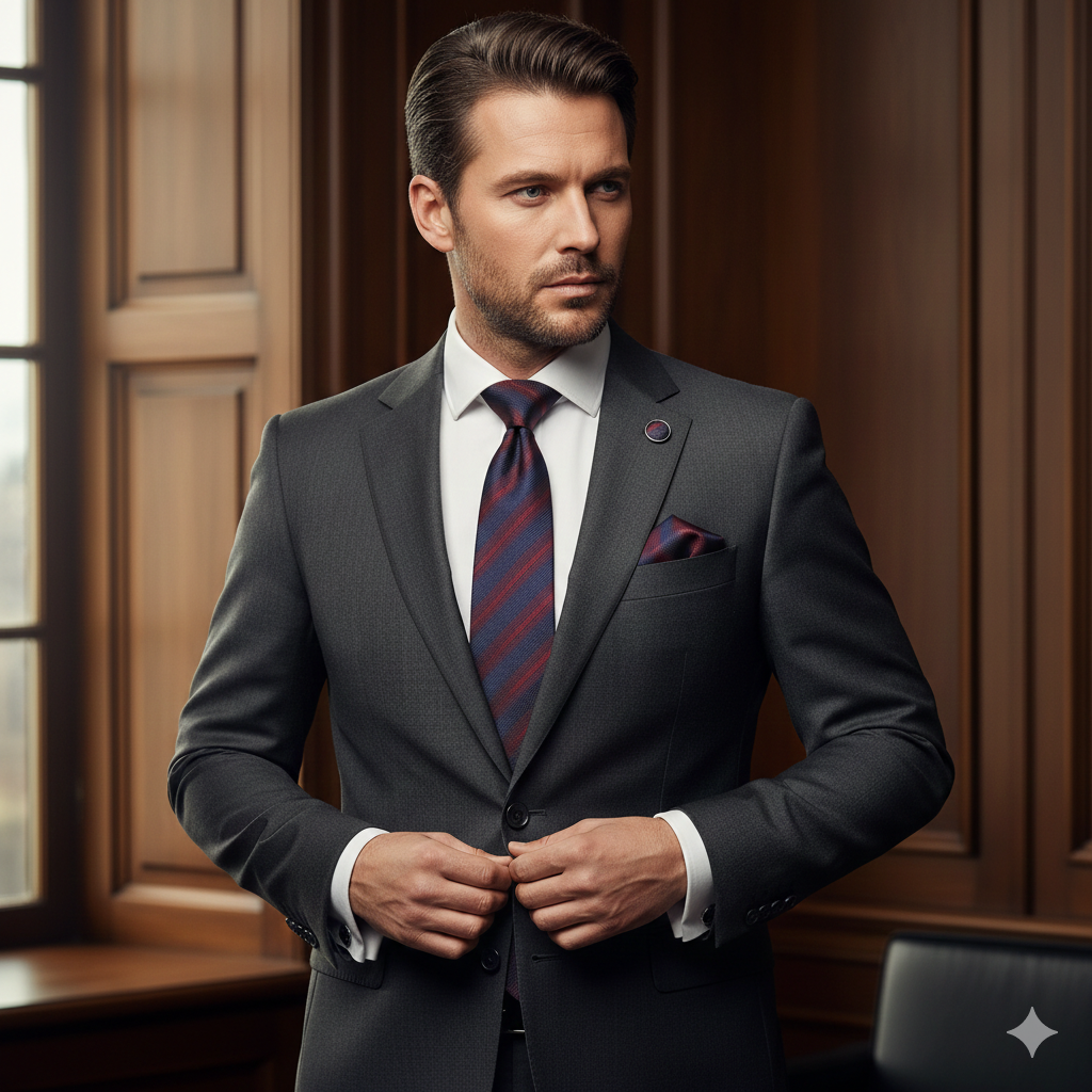 Coffret Cravate Rouge & Bleu Texturé