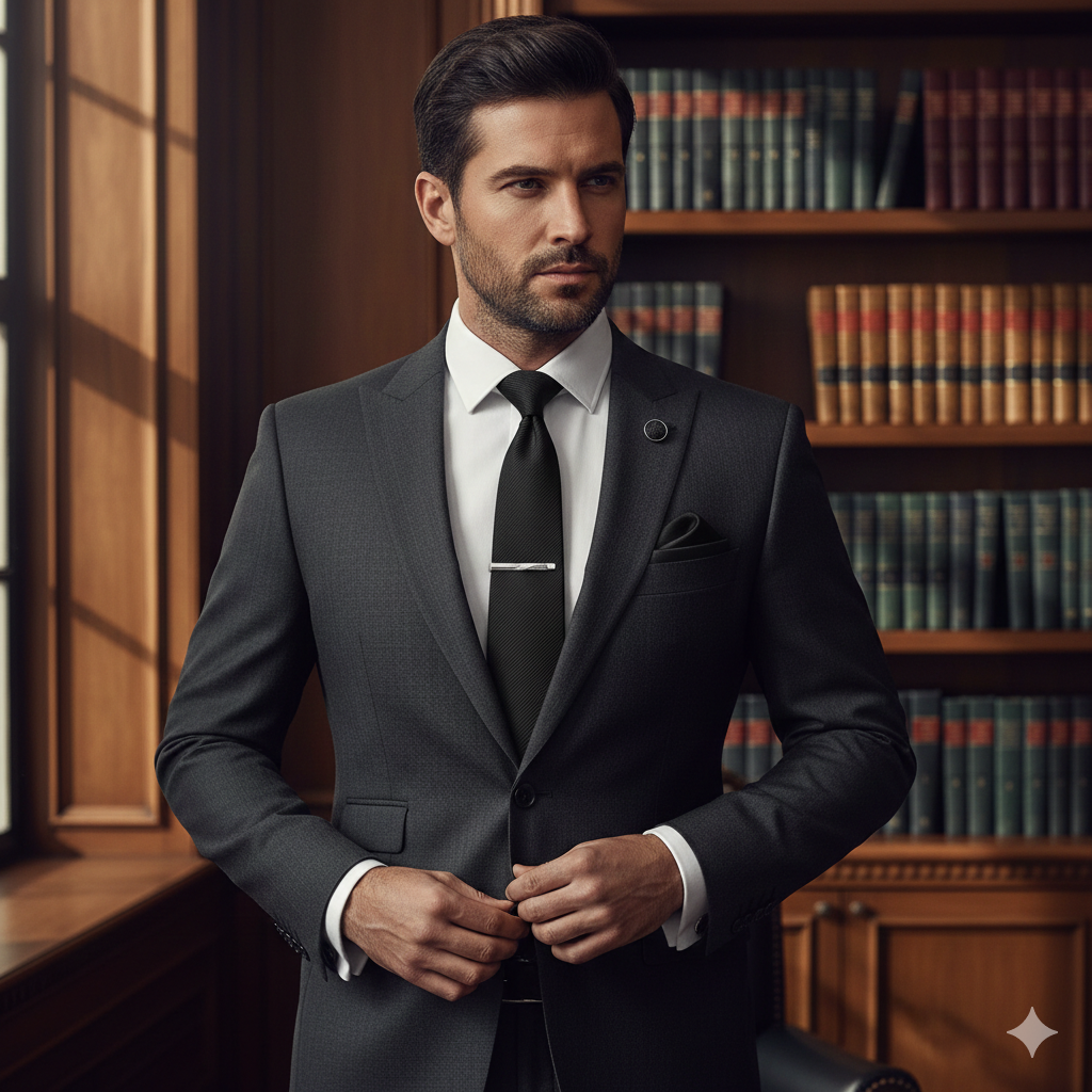 Coffret Cravate Homme Noir Uni