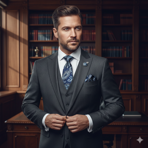 Coffret Cravate Bleu Marine à Motifs Paisley