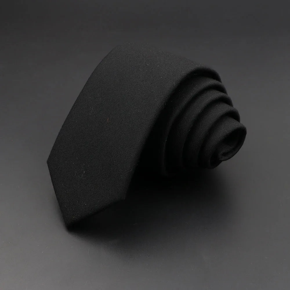 Cravate Noire Unie - Coton & Lin