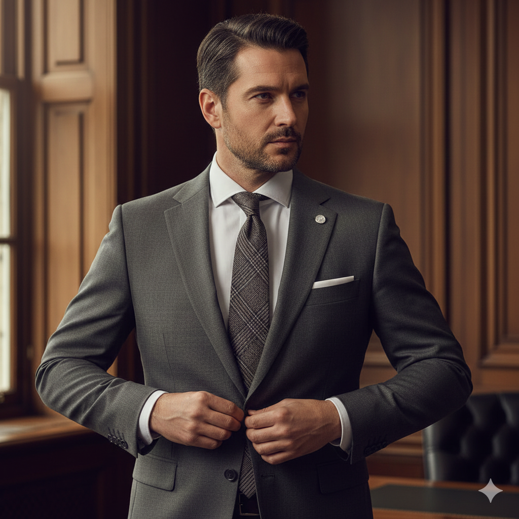 Cravate Prince de Galles Marron – Coton & Lin