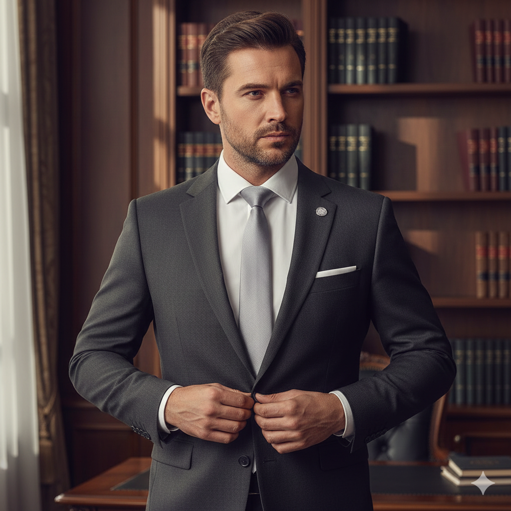 Cravate Zippée Slim Unie Gris