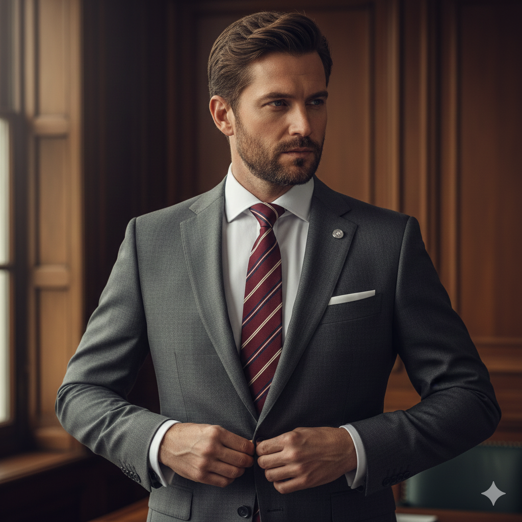 Cravate Slim Bordeaux Rayée Beige & Bleu