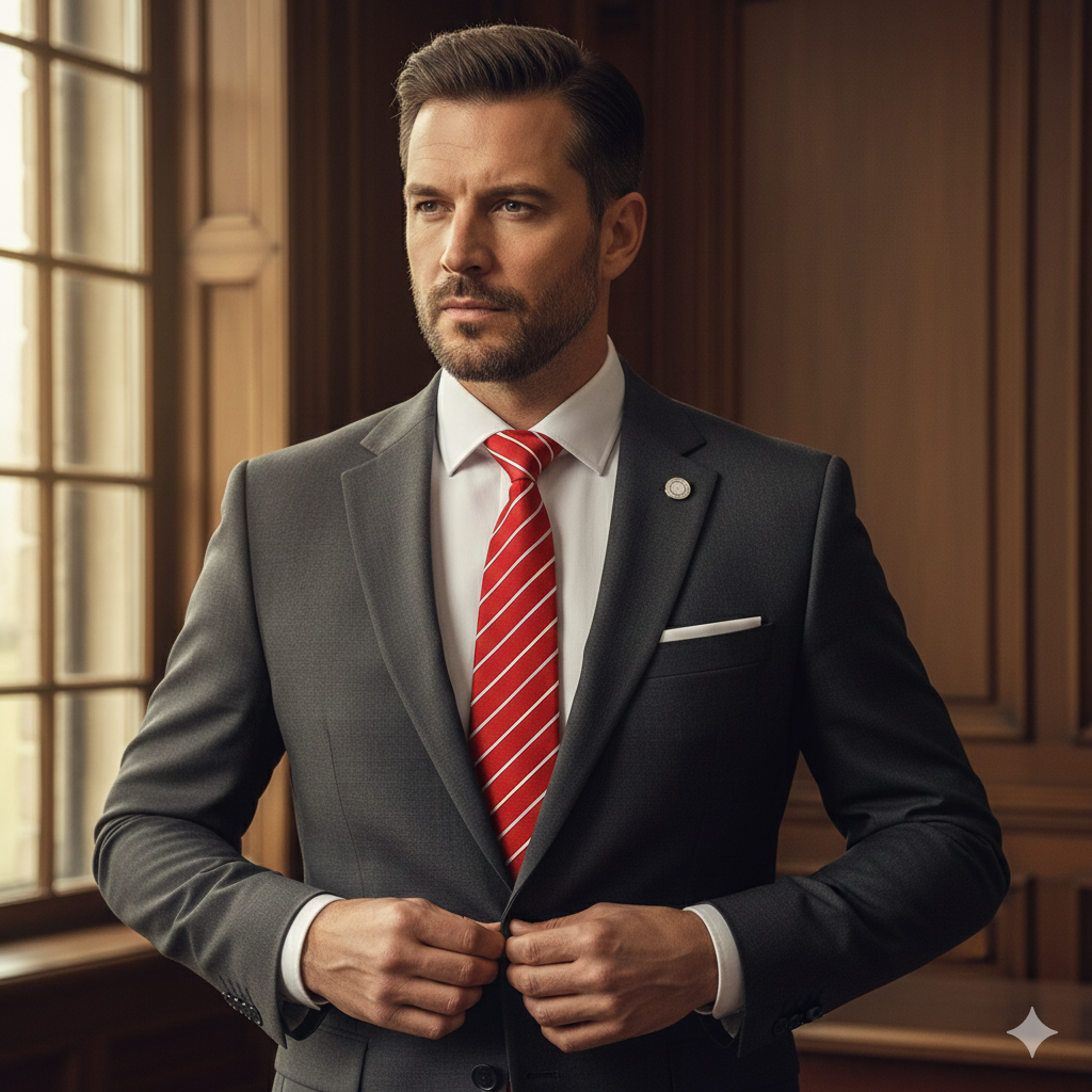 Cravate Rayée Rouge & Blanche