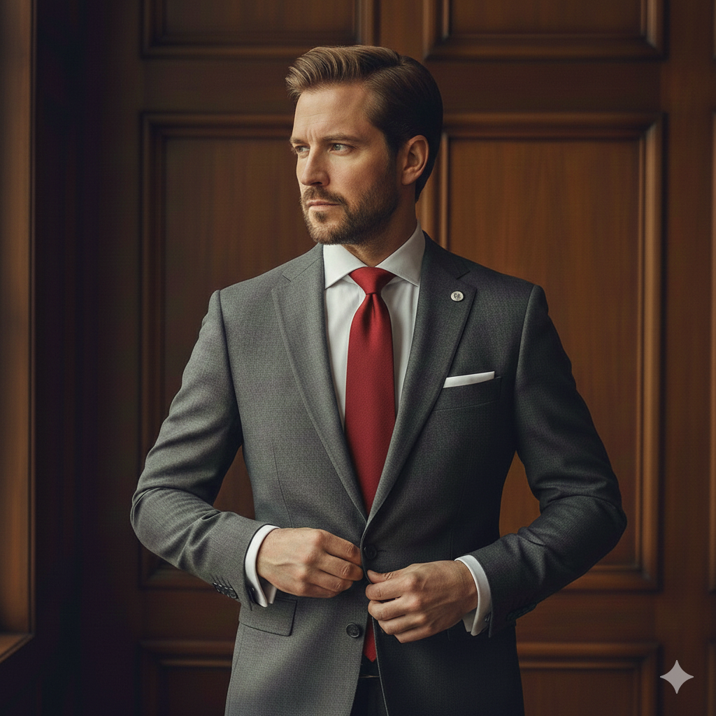 Cravate Rouge Unie - Coton & Lin