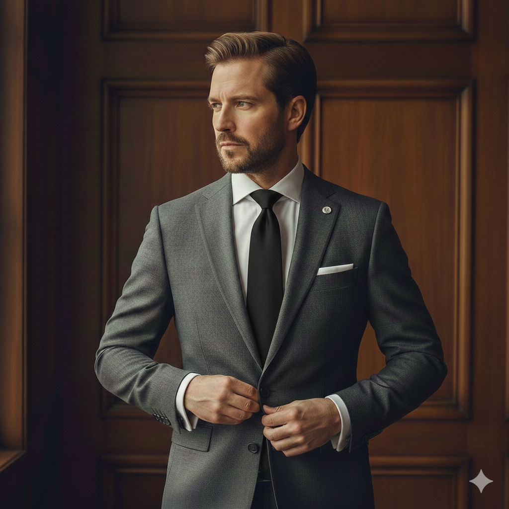 Cravate Noire Unie - Coton & Lin