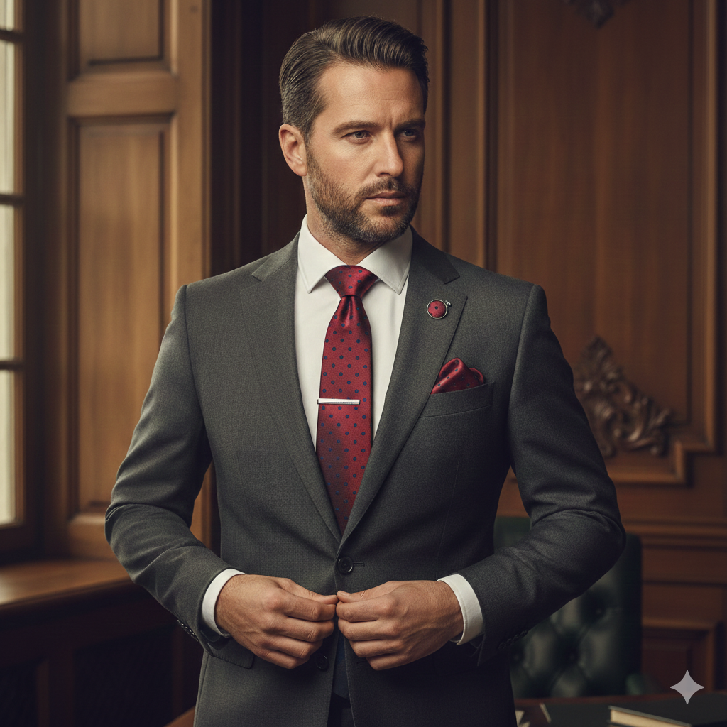 Coffret Cravate Rouge à Pois