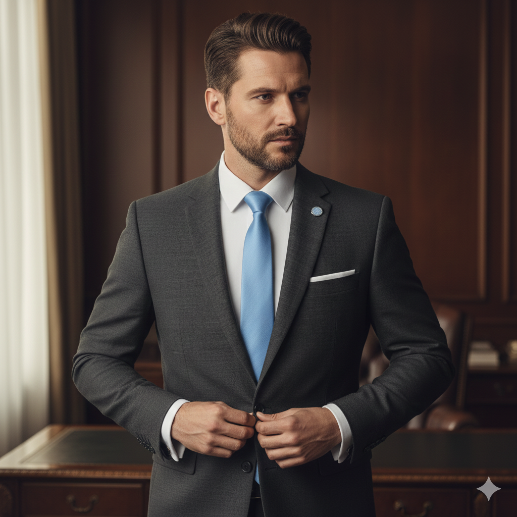 Cravate Slim Bleu Ciel