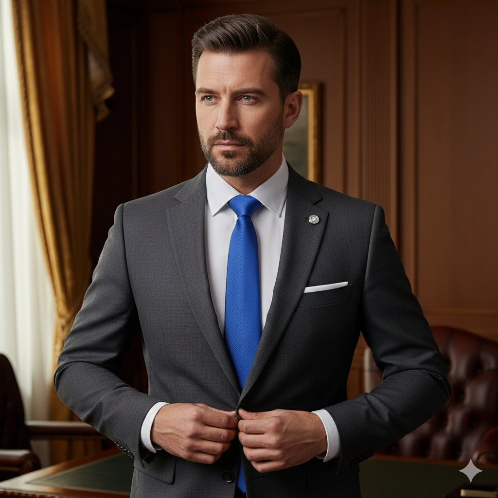 Cravate Rayée Bleue