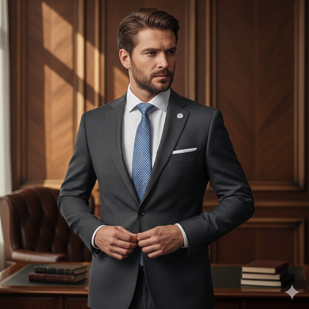 Cravate Slim Bleu à Motifs