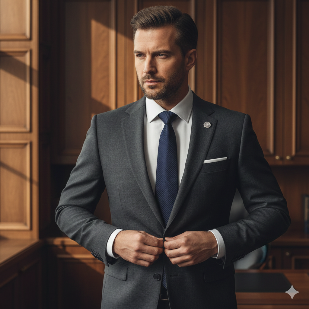 Cravate Homme Rayée Bleu Nuit