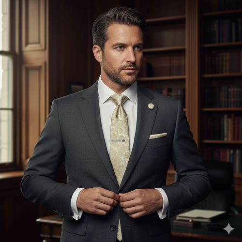 Coffret Cravate Dorée à Motif