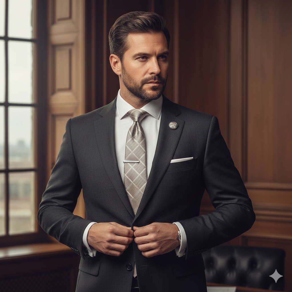 Coffret Cravate Beige à Carreaux