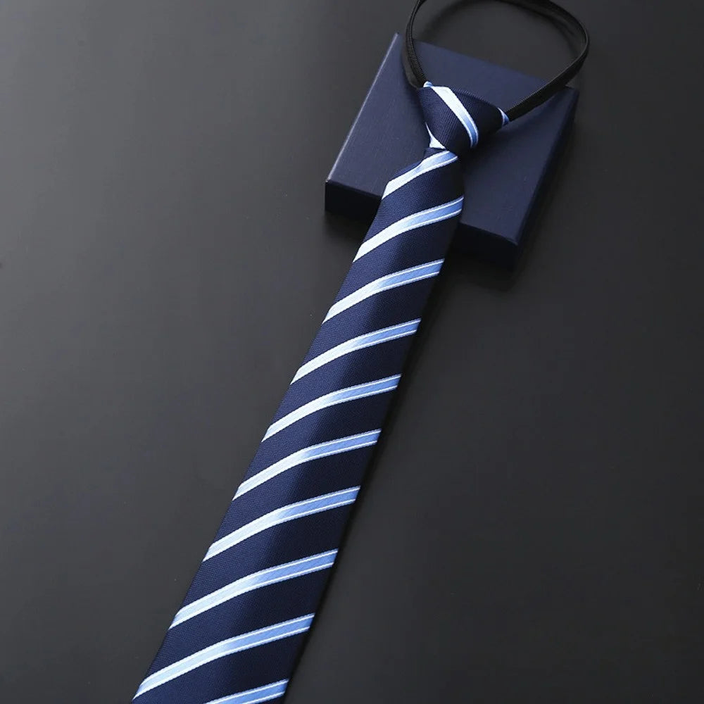 Cravate Rayée Bleu Marine & Bleu Ciel