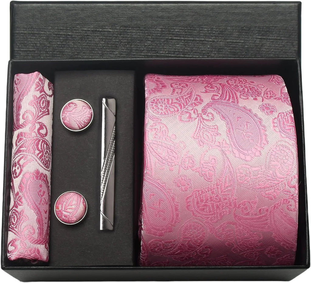 Coffret Cravate Rose à Motif