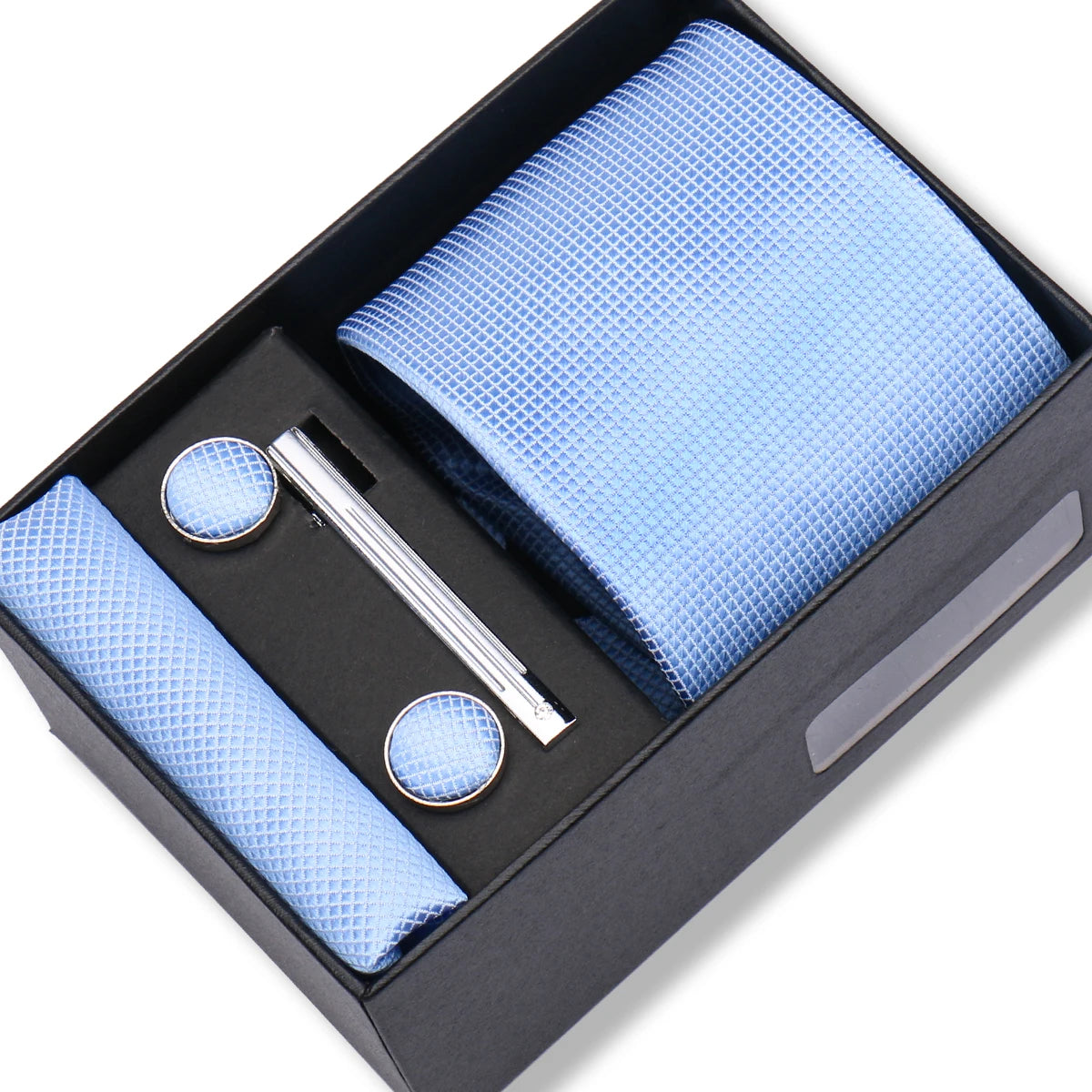 Coffret Cravate Bleu Ciel Texturée