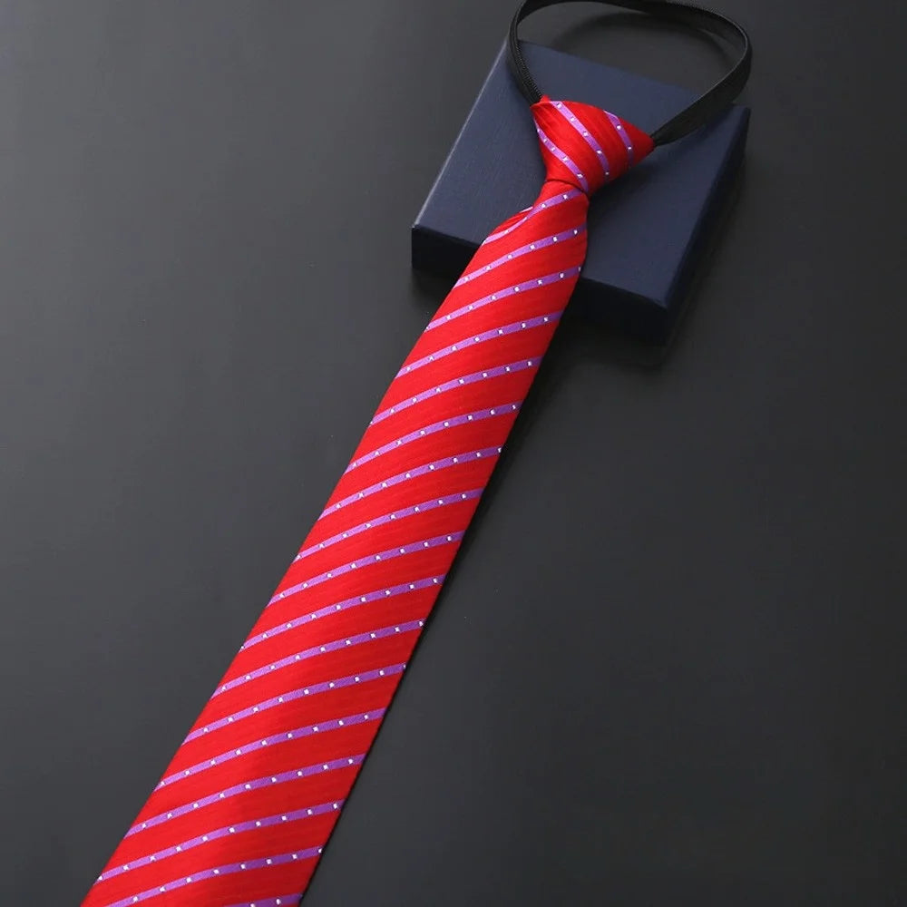 Cravate Slim Rouge à Rayures