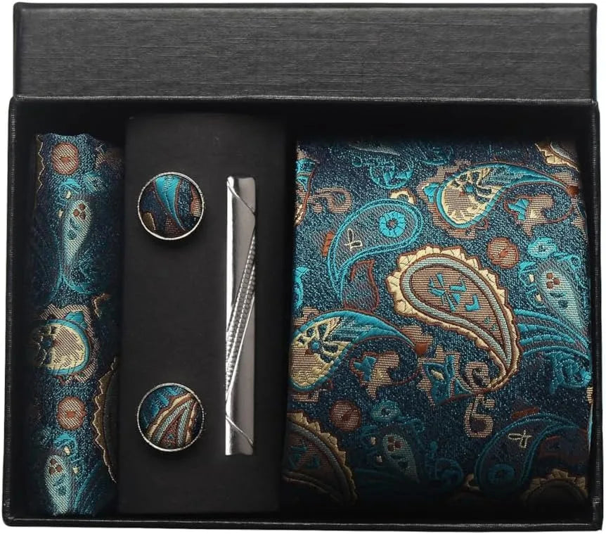Coffret Cravate Bleu à Motif