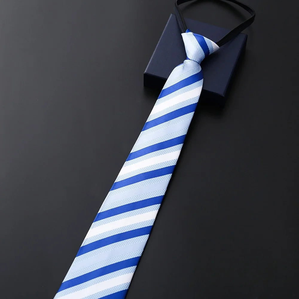 Cravate à Rayures Bleu & Blanche