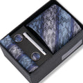 Coffret Cravate Bleu Dégradé Motif Chevron