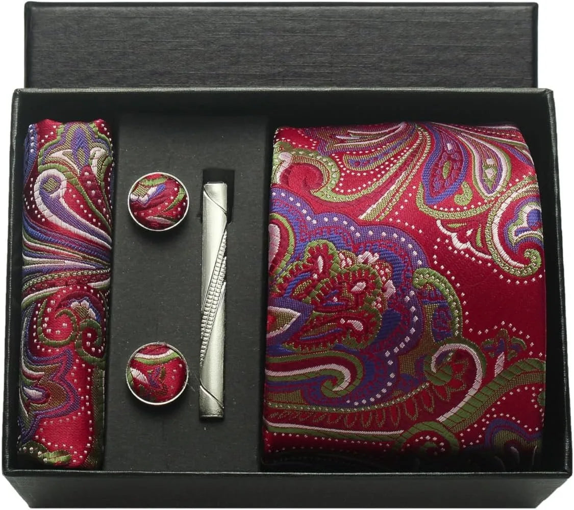 Coffret Cravate Rouge à Motif