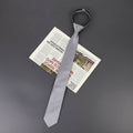 Cravate Zippée Slim Unie Gris
