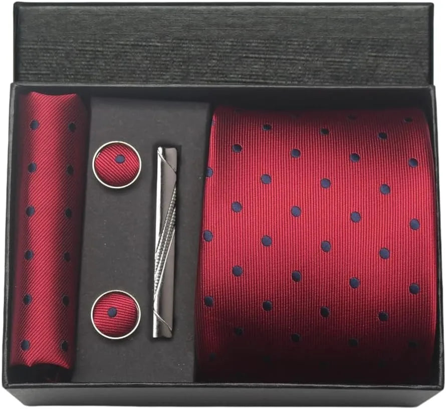 Coffret Cravate Rouge à Pois