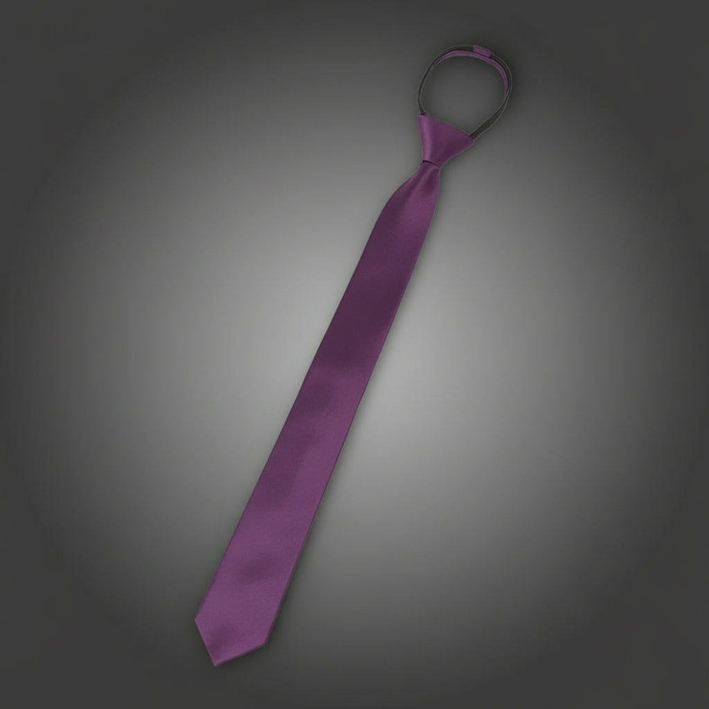 Cravate Zippée Slim Unie Violette
