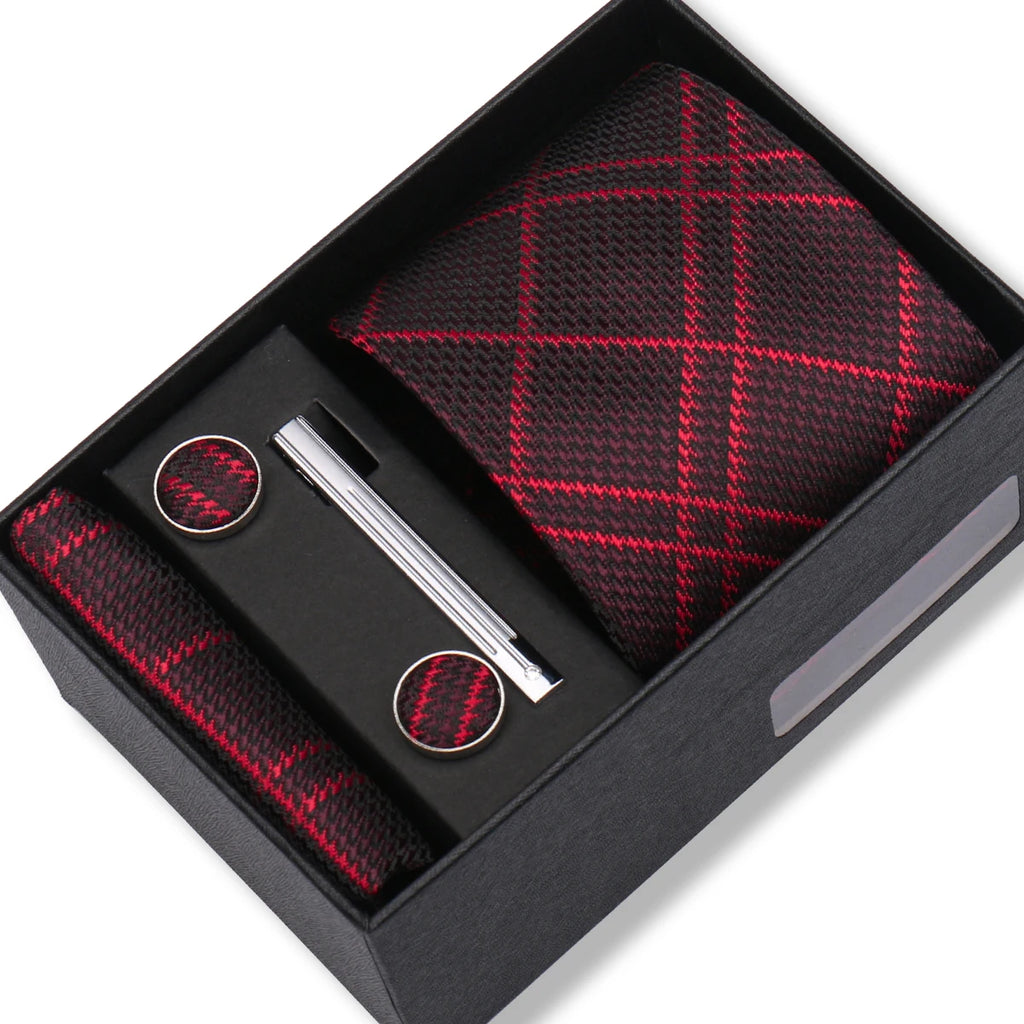 Coffret Cravate Rouge à Carreaux