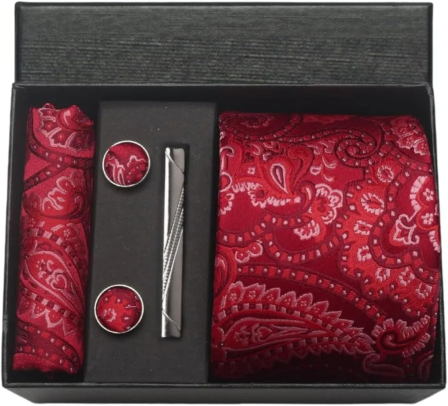 Coffret Cravate Rouge à Motif