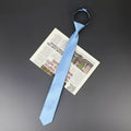 Cravate Zippée Slim Unie Bleu Clair