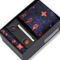 Coffret Cravate Jacquard Bleu & Rouge