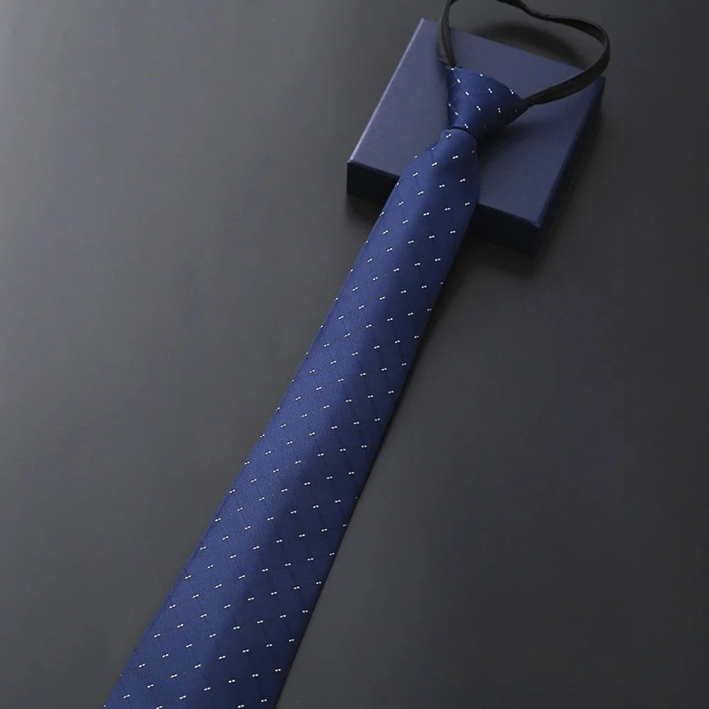 Cravate Slim Bleu Marine à Micro-Motifs
