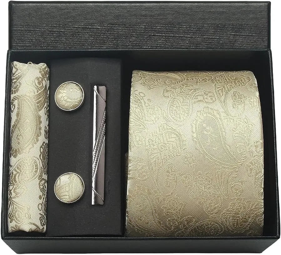 Coffret Cravate Dorée à Motif