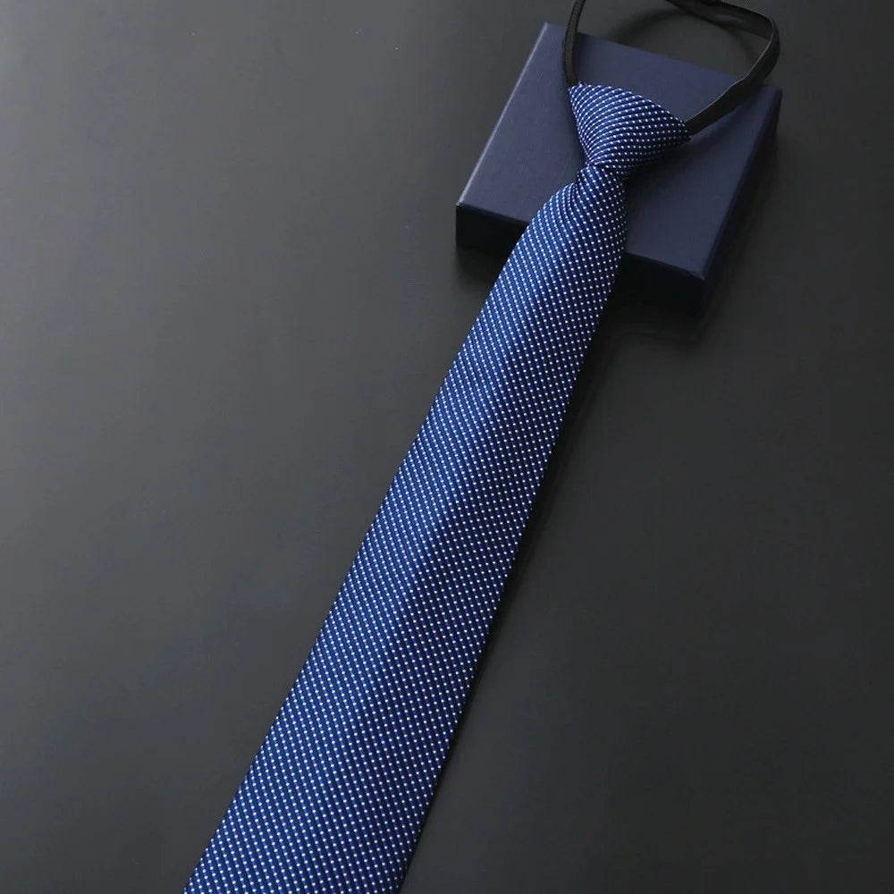 Cravate Slim Bleu Marine à Pois