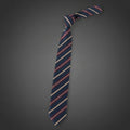 Cravate Slim Bleu Marine Rayée Rouge & Beige